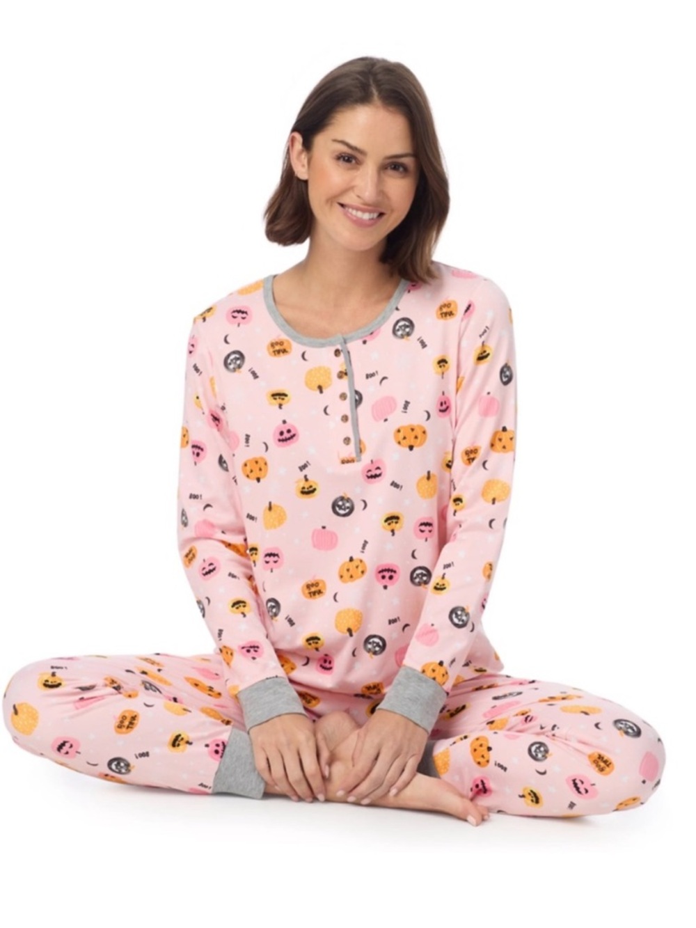 CUDDL DUDA HALLOWEEN
Pink Pumpkin & Skull Pajama
Set WOMEN's
Blush pumpkins - Picture 2 of 4